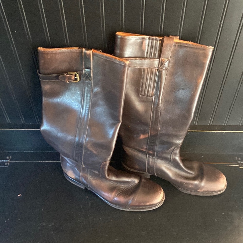 JCrew mid calf leather boots.